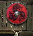 Fenrir Red Wolf Viking Wooden Round Shield
