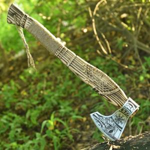 Viking Axe with Leather Cover for Camping & Hunting