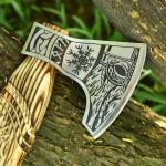 Viking Axe with Leather Cover for Camping & Hunting