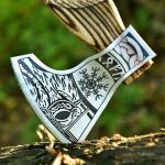 Viking Axe with Leather Cover for Camping & Hunting