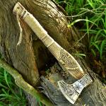 Viking Axe with Leather Cover for Camping & Hunting