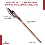 63" Viking Battle Axe - Full Size Steel Display