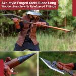 63" Viking Battle Axe - Full Size Steel Display