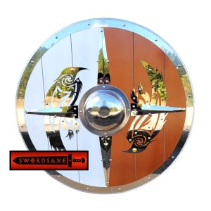Valhalla Odin Raven Viking Wooden Shield