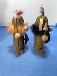 Mid Century Wooden Viking Figures with Shields