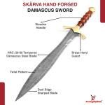 Hand Forged Damascus Leaf Blade Viking Short Sword