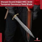 Hand Forged Damascus Leaf Blade Viking Short Sword