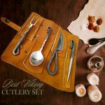 Viking Hand Forged Black Silverware Set, 4 Pieces