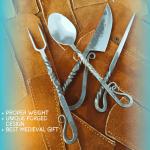 Viking Hand Forged Black Silverware Set, 4 Pieces
