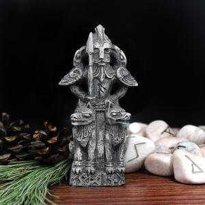 Odin Stone Finish Figurine - Norse Viking Statue