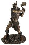Viking Norse Warrior Battle Axe Bronze Statue