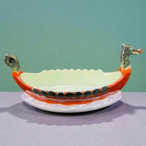 Viking Boat Trinket Dish from Porsgrund Norway