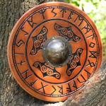 Thor Hammer Design Wooden Viking Shield, 24