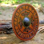Thor Hammer Design Wooden Viking Shield, 24