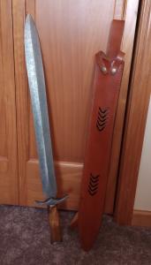 30" Viking Warrior Double Edge Sword with Scabbard