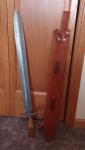 30" Viking Warrior Double Edge Sword with Scabbard