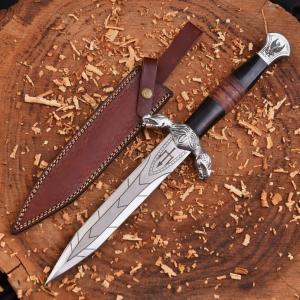 Handmade Forged Steel Viking Sword Dagger with Sheath