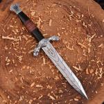 Handmade Forged Steel Viking Sword Dagger with Sheath