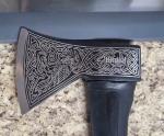 Viking Themed Laser Engraved 14in Hatchet with Sheath