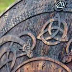 Wooden Viking Shield 24" - Norse Decor Gift