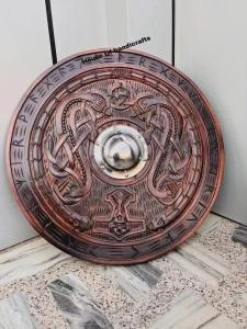 24" Viking Wooden Shield - Norse Style Gift