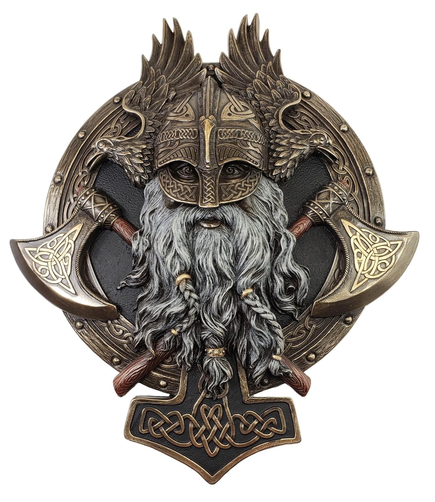10" Viking Berserker Wall Plaque in Bronze