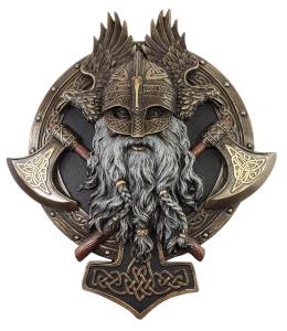 10" Viking Berserker Wall Plaque in Bronze