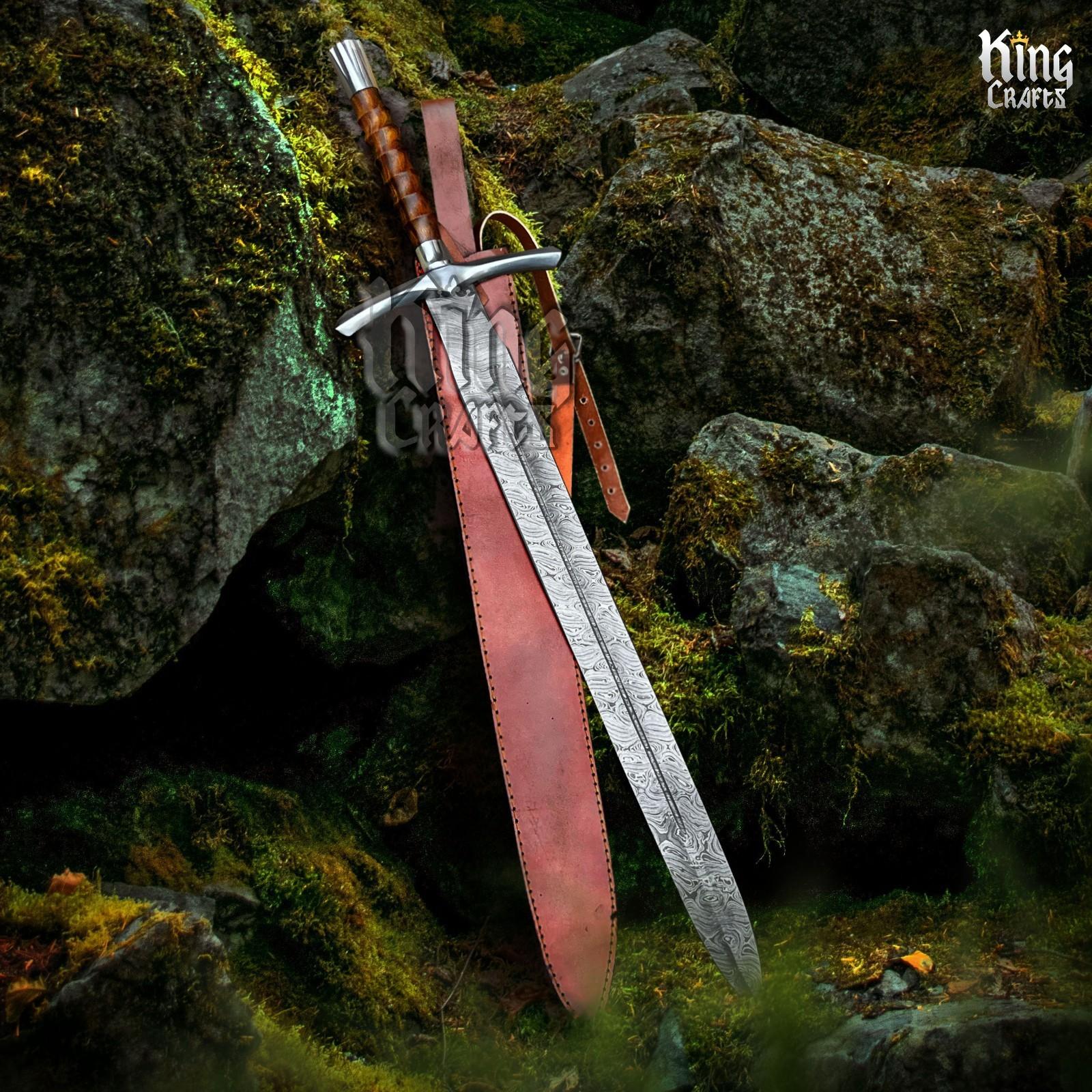 Damascus Steel Viking Sword - Battle Ready Edge