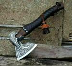 Rosewood Viking Axe with Carbon Steel Blade