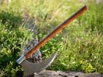 Bearded Viking Battle Axe with Curved Blade