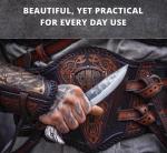 Custom Viking Knife with Raven Head Design