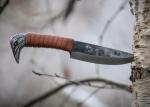 Custom Viking Knife with Raven Head Design