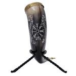 Jormungandr Viking Drinking Horn with Iron Stand