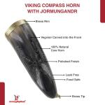 Jormungandr Viking Drinking Horn with Iron Stand