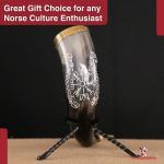 Jormungandr Viking Drinking Horn with Iron Stand