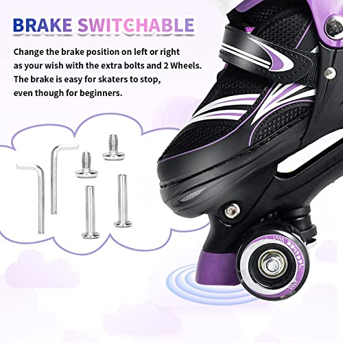 Adjustable Kids Roller Skates with Light up Wheels for Girls and Boys