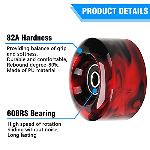 Nezylaf 8 Pack Quad Roller Skate Wheels