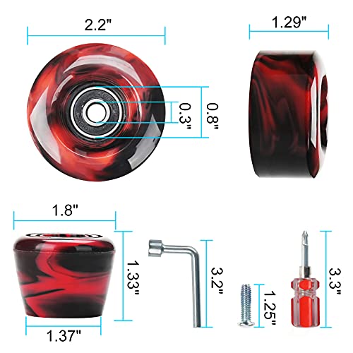 Nezylaf 8 Pack Quad Roller Skate Wheels