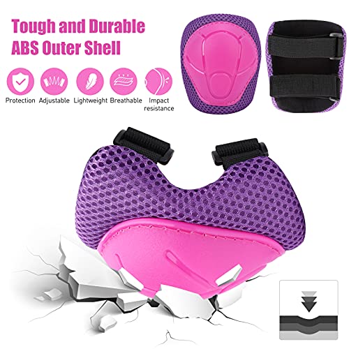 SAMIT 6-in-1 Kids Knee Pad Set for Roller Skating