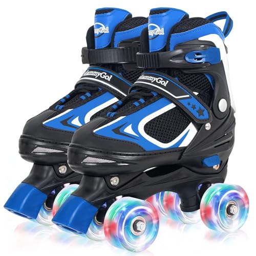Adjustable Light-Up Quad Skates for Boys & Girls