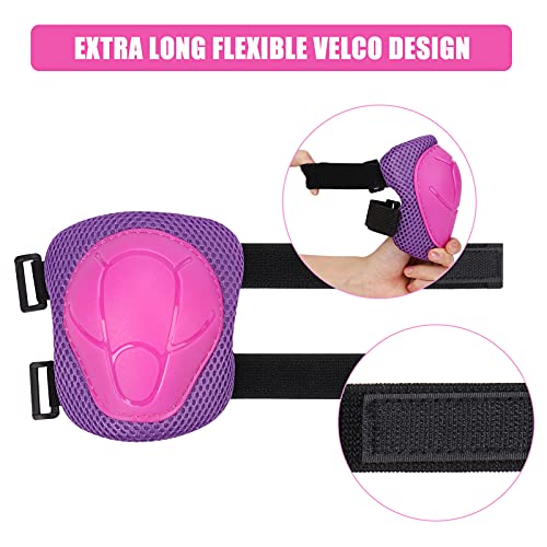SAMIT 6-in-1 Kids Knee Pad Set for Roller Skating