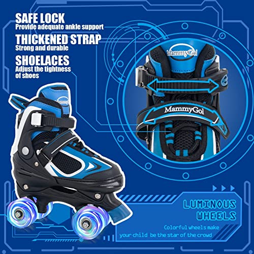 Adjustable Light-Up Quad Skates for Boys & Girls
