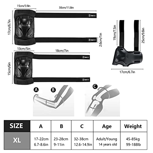 Adult Black Professional Roller Skating Protective Gear
