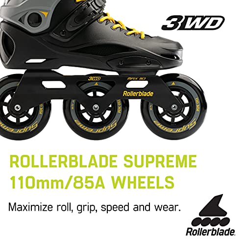 RB 110 Inline Skates, Black/Yellow, Professional Roller Skating