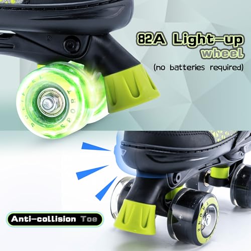 Adjustable Quad Skates with Light-up Wheels for Kids