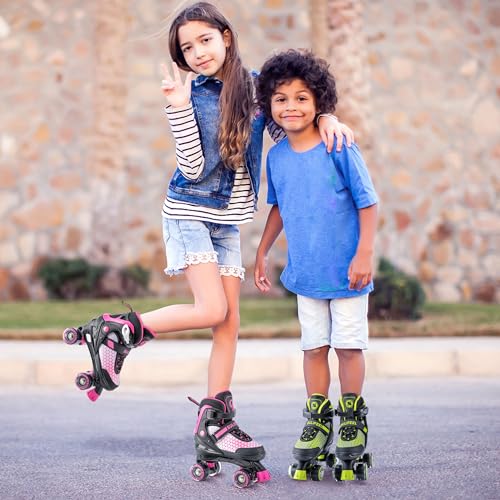 Adjustable Quad Skates with Light-up Wheels for Kids