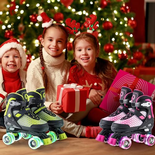 Adjustable Quad Skates with Light-up Wheels for Kids