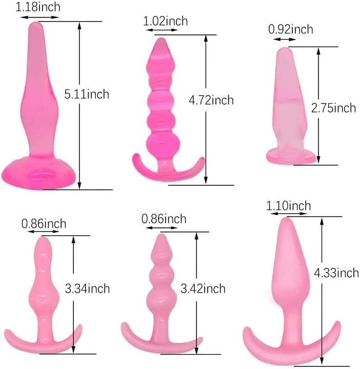 Portable Butt Plug Kit with 6pcs for Erotic Fun