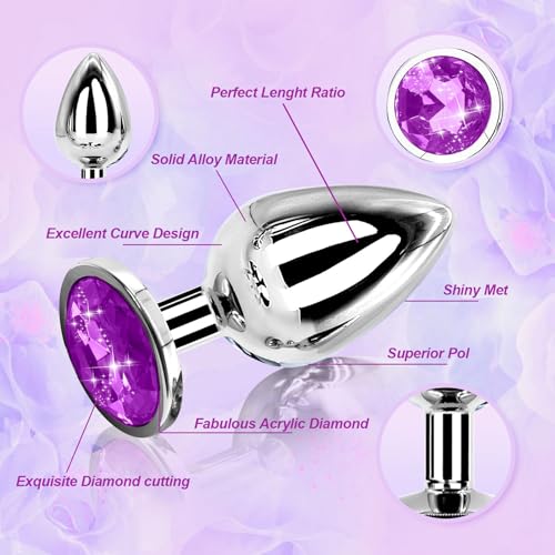 Solid Stainless Steel Suction Cup Double-Headed Plug (Purple)