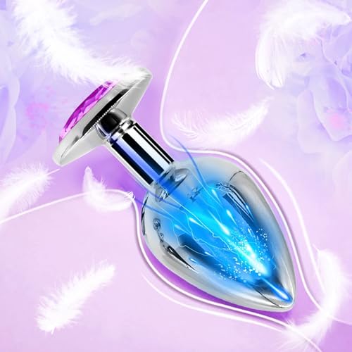 Solid Stainless Steel Suction Cup Double-Headed Plug (Purple)